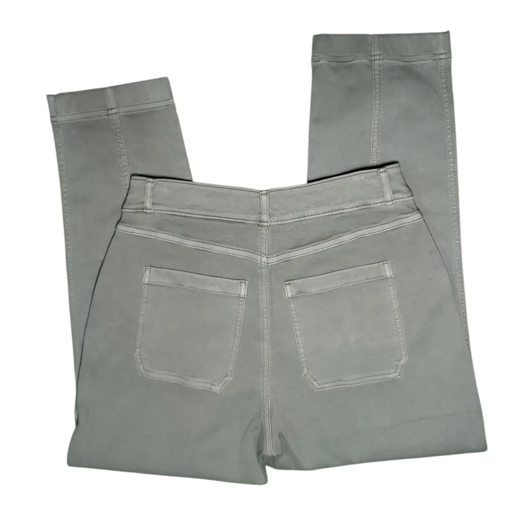 EUC Spanx Stretch Twill Straight Leg Pant Olive Oil Medium